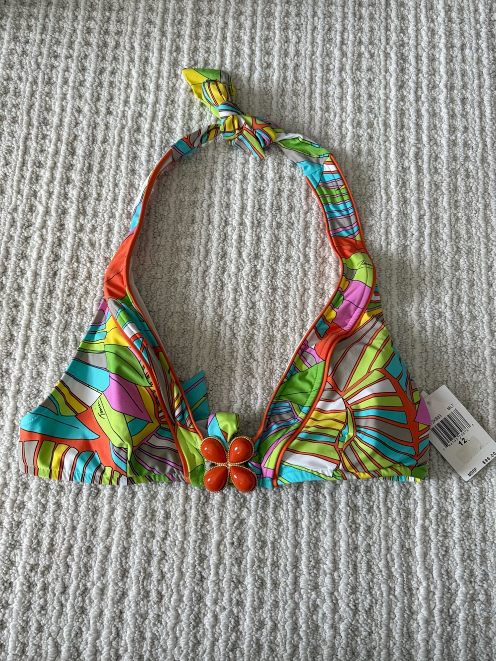Trina Turk Multicolor Halter Bikini Top